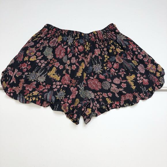 Angie Women’s Black Floral Cactus Shorts Pull On Boho Beachy Y2K Size M - Picture 6 of 6